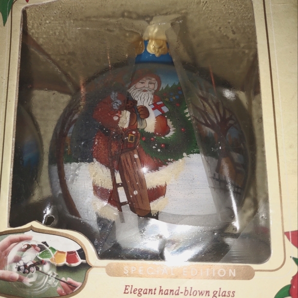 Antique heritage hand painted glass ornament New 4 pack vintage - Picture 4 of 10